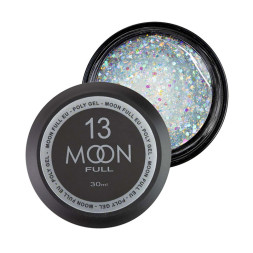 Полігель Moon Full Poly Gel 13. перлинне конфетті з поталлю. 30 мл