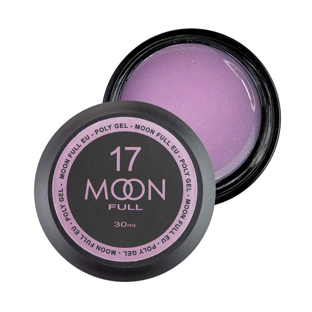 Полігель Moon Full Poly Gel 17. фіолетово-білий з шимером. 30 мл