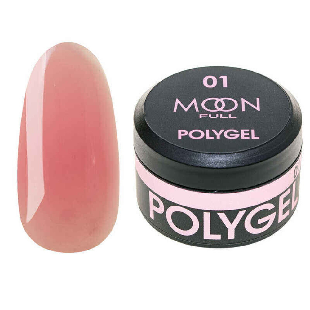 Полігель Moon Full Poly Gel 01. рожева квітка. 15 мл