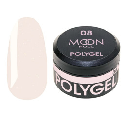 Полігель Moon Full Poly Gel 08. нюдовий із шимером. 15 мл