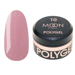Полігель Moon Full Poly Gel 10. соковито-рожевий із шимером.15 мл