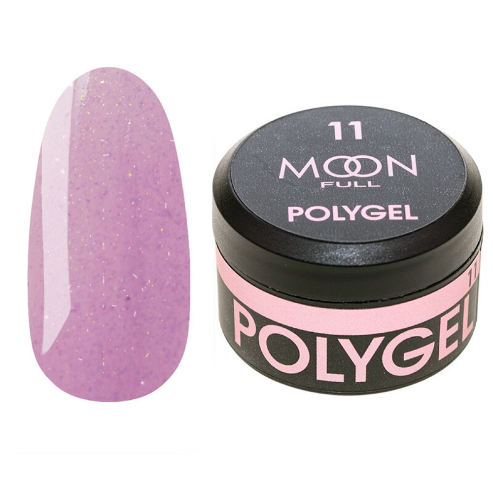 Полигель Moon Full Poly Gel 11. легкий розовый с шиммером. 15 мл