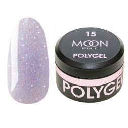 Полігель Moon Full Poly Gel 15. фіолетовий діамант з шимером. 15 мл