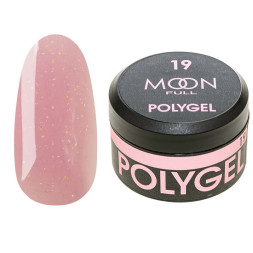 Полігель Moon Full Poly Gel 19. насичено-рожевий із шимером. 15 мл