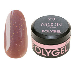 Полігель Moon Full Poly Gel 23. бежево-рожевий із шимером. 15 мл
