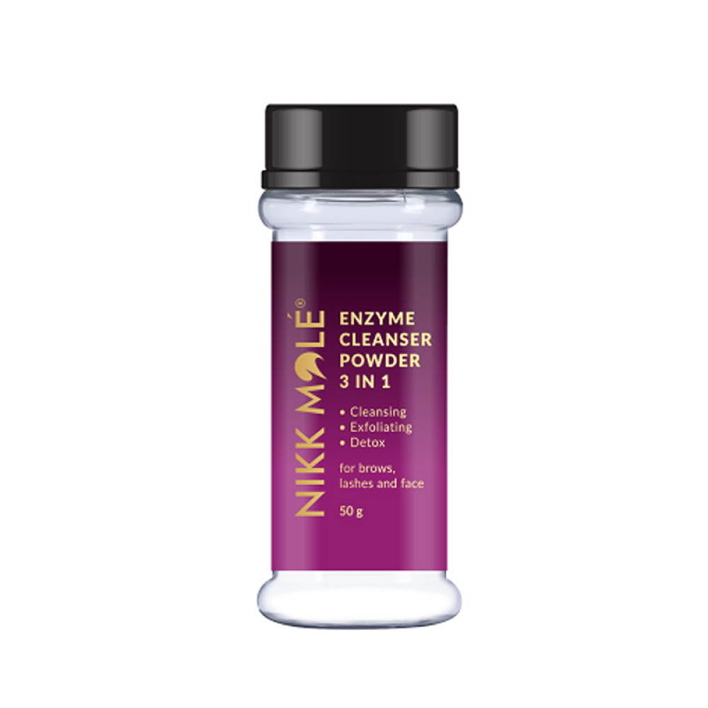 Пудра энзимная для бровей и ресниц Nikk Mole Enzyme Cleanser Powder 3 в 1 Очистка + Эксфолиация + Детокс, 50 г