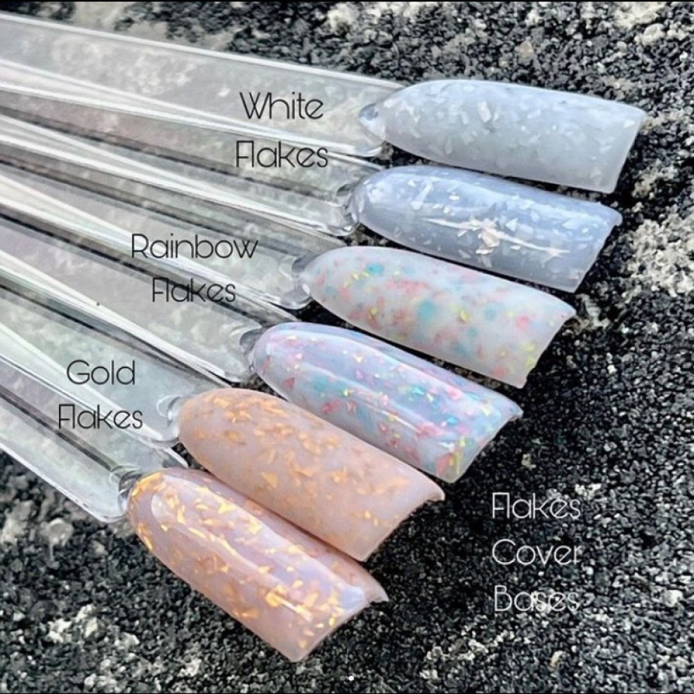 База камуфлююча ReformA Cover Base 942064 Rainbow Flakes молочно-сірий з кольоровими пластівцями поталі 10 мл