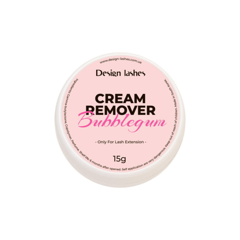 Ремувер для вій кремовий Design Lashes Cream Remover Bubblegum. жувальна гумка. 15 г