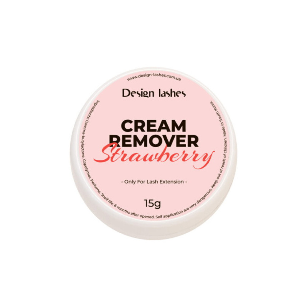 Ремувер для вій кремовий Design Lashes Cream Remover Strawberry. полуниця. 15 г