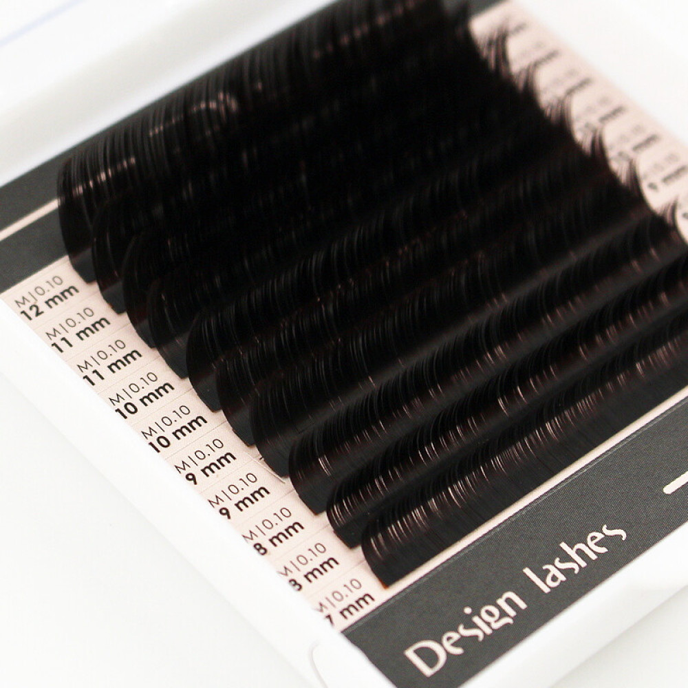 Вії Design Lashes Dark Chocolate M 0.10 (10 рядів: 7-12 мм). чорний шоколад