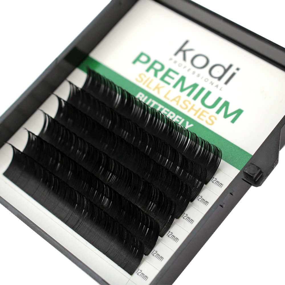 Вії Kodi professional Butterfly Green З 0.15 (6 рядів: 12 мм), чорні