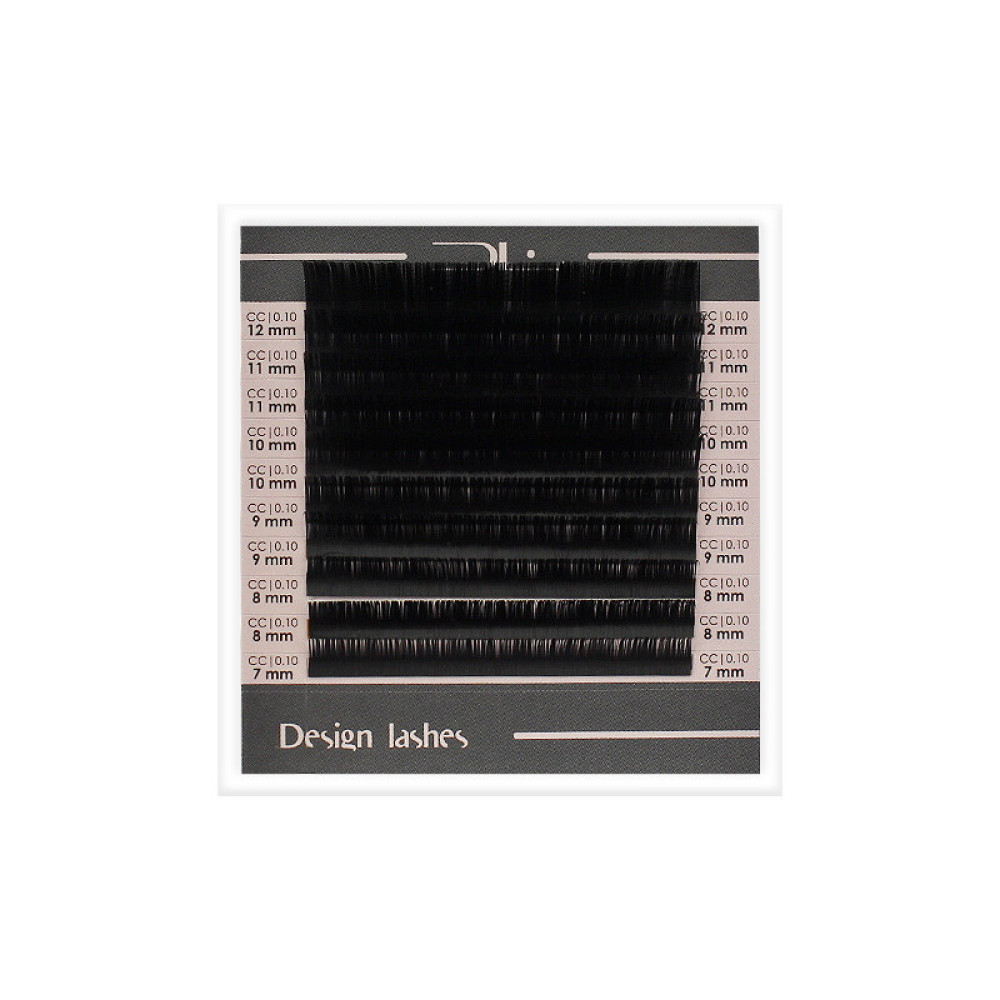 Вії Design Lashes CC 0.10 (10 рядів: 7-12 мм). чорні