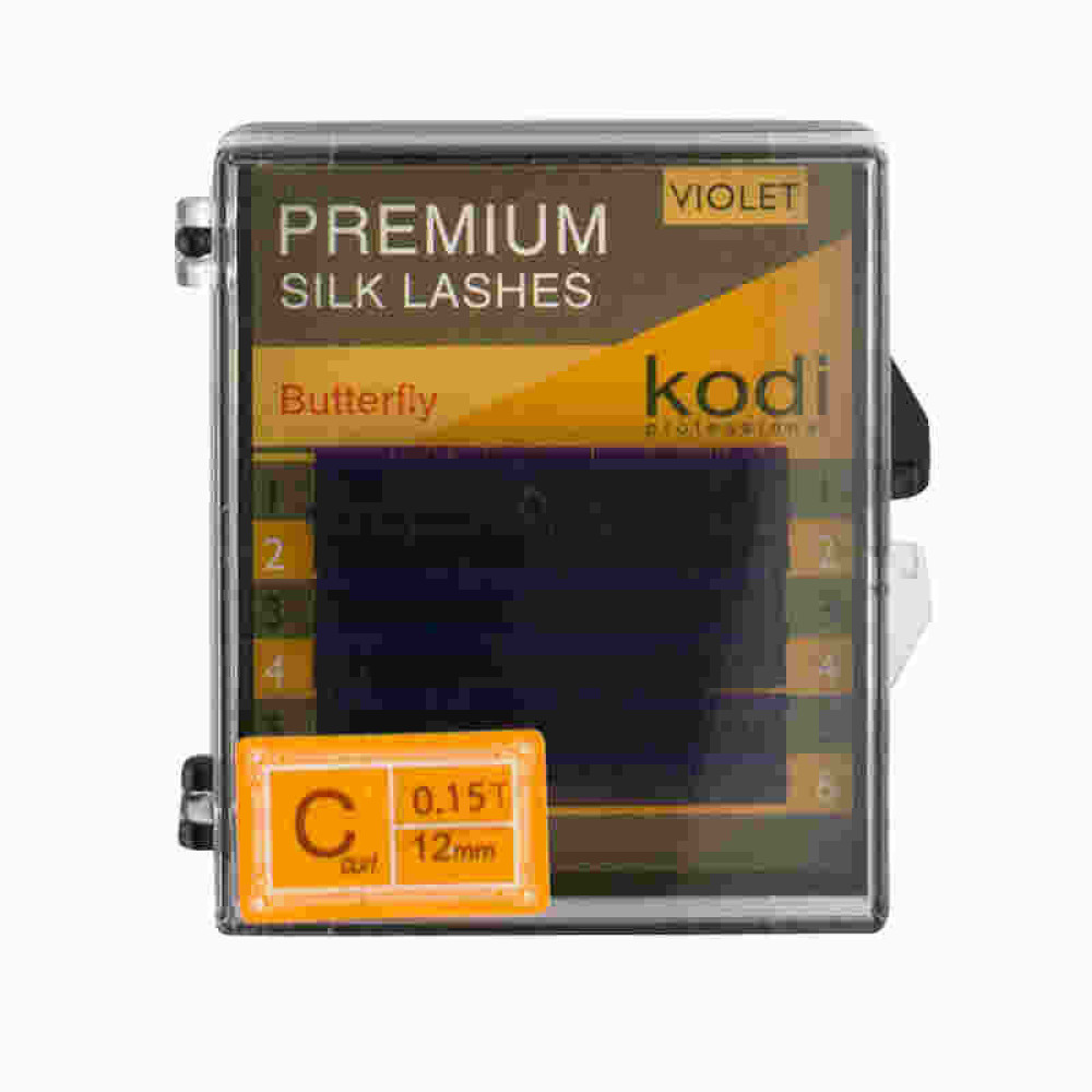 Ресницы Kodi professional Butterfly C 0.15 (6 рядов: 12 мм), фиолетовые