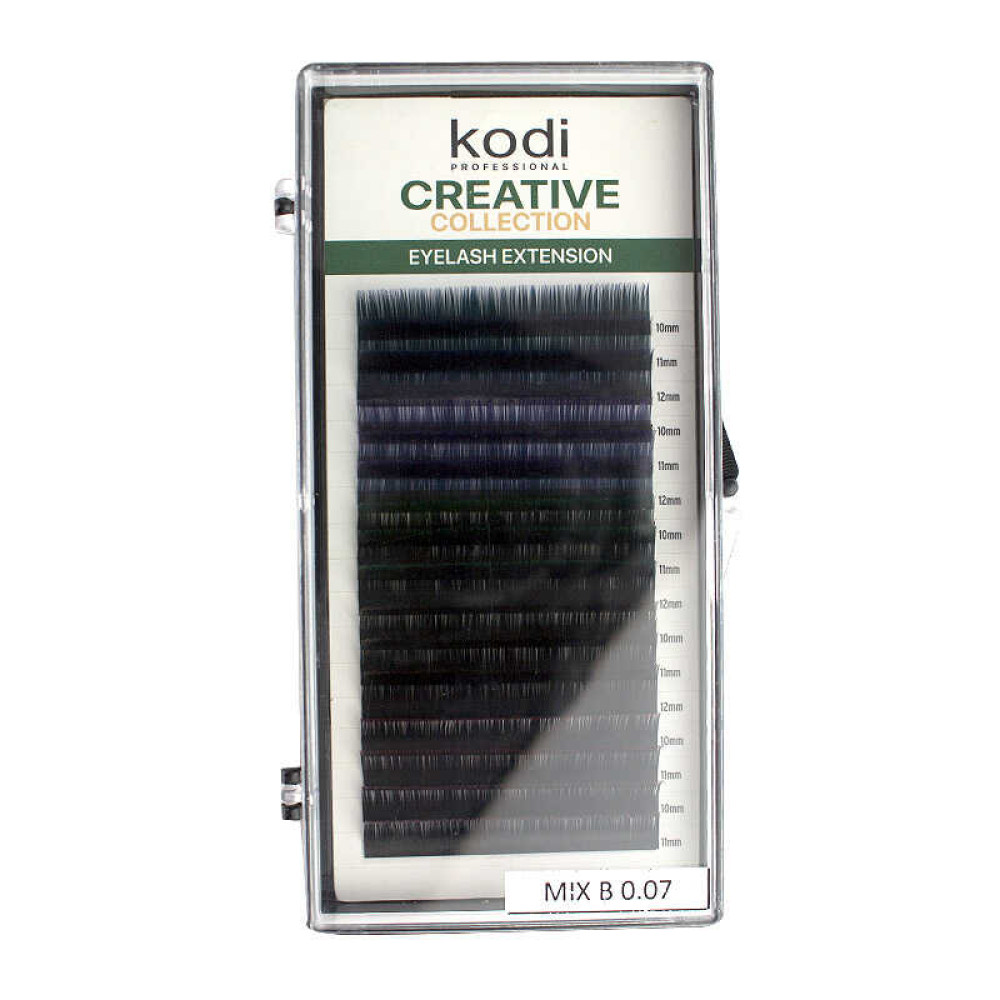 Ресницы Kodi professional Creative Collection B 0.07 (16 рядов: 10-12 мм), с цветным омбре