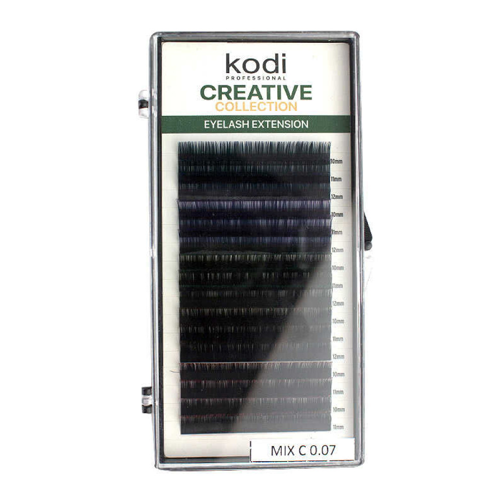 Ресницы Kodi professional Creative Collection C 0.07 (16 рядов: 10-12 мм). с цветным омбре