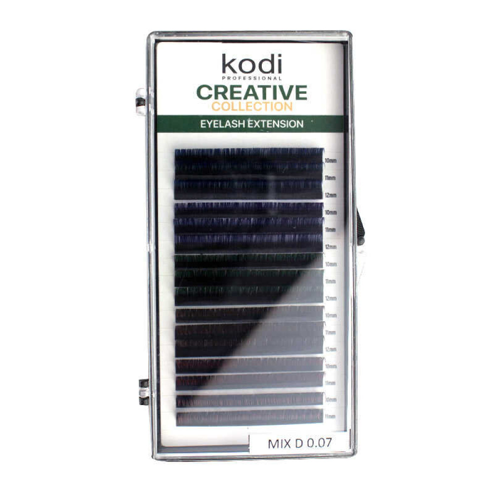 Ресницы Kodi professional Creative Collection D 0.07 (16 рядов: 10-12 мм), с цветным омбре