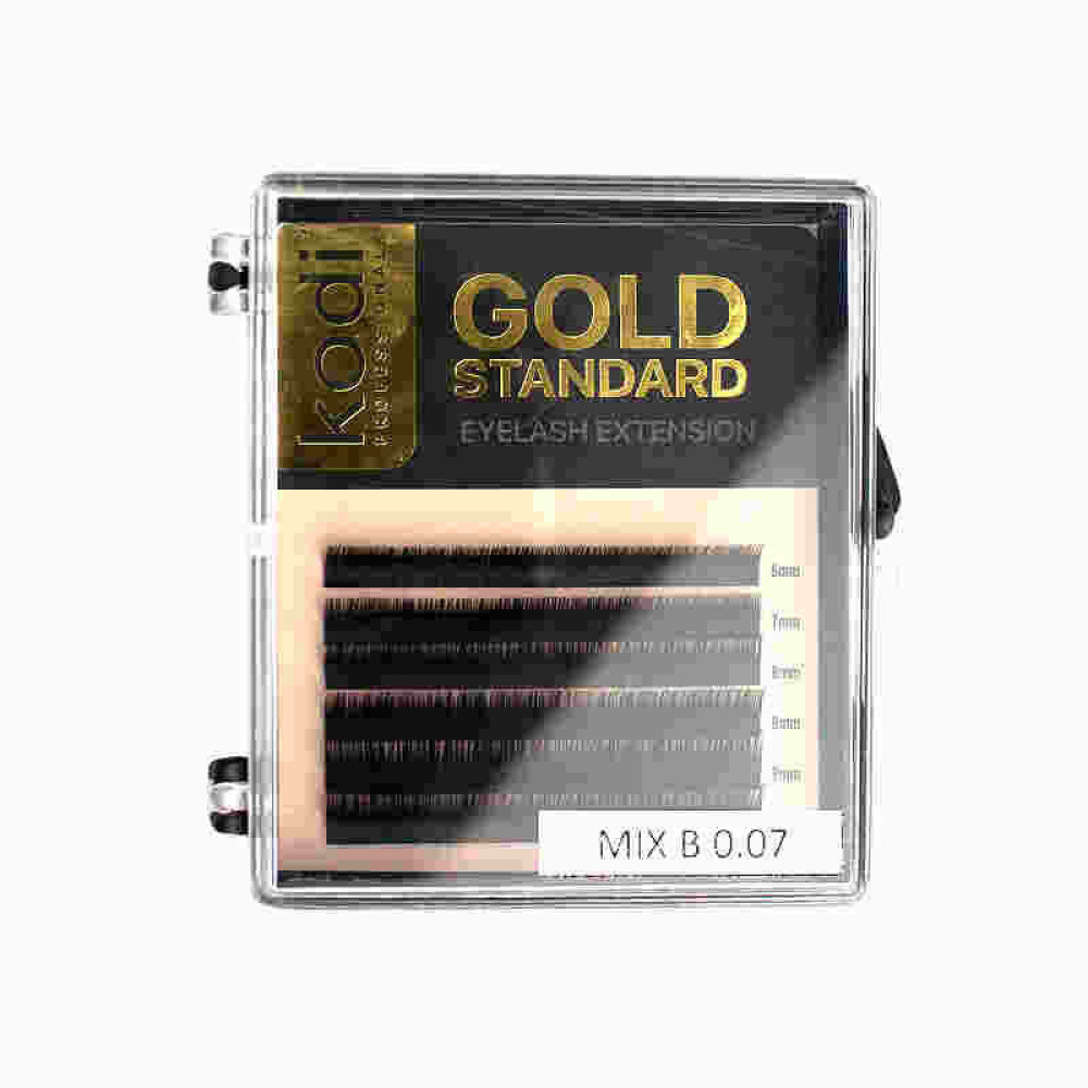 Вії Kodi professional Gold Standart B 0.07 (6 рядів: 6,7,8,9 мм), чорні