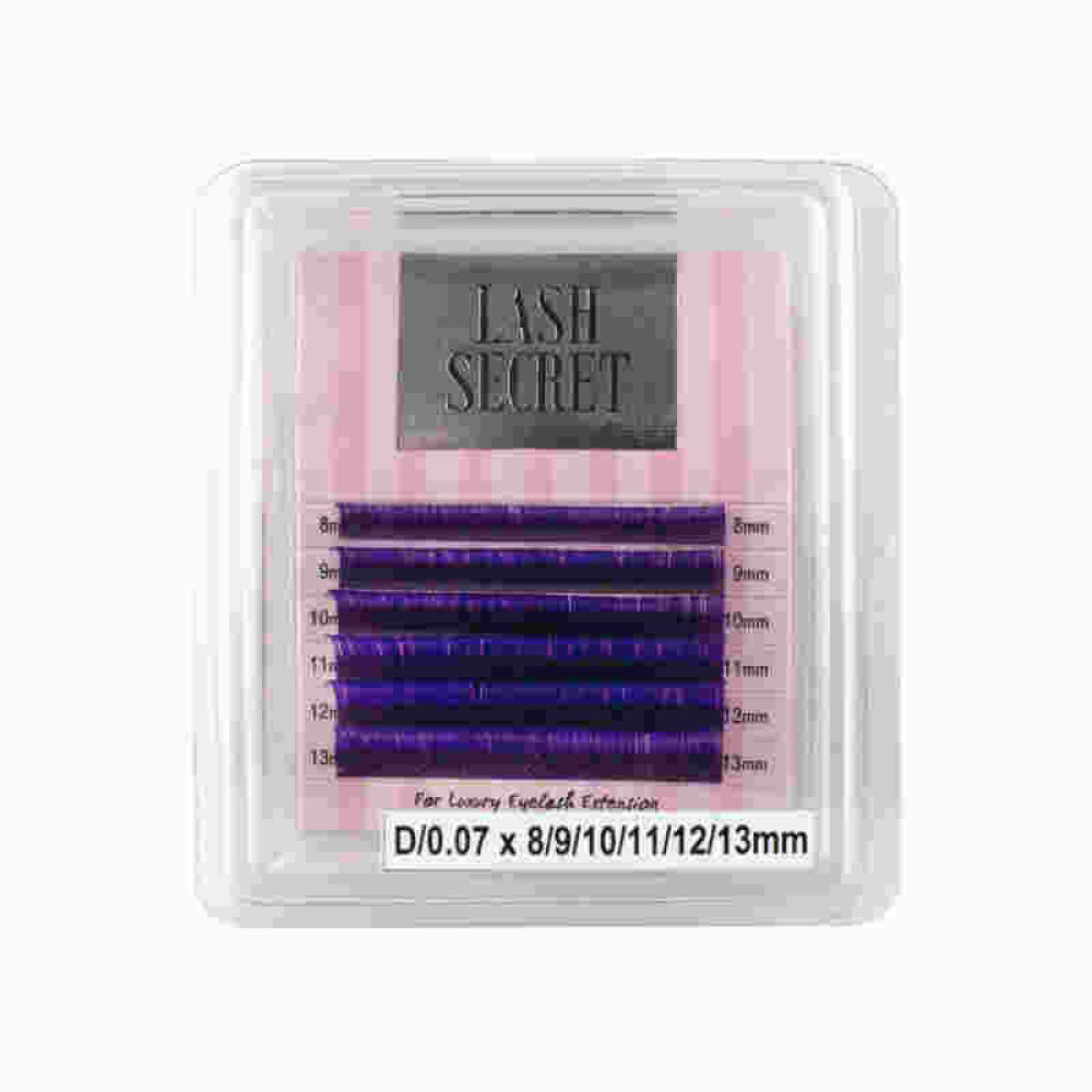 Ресницы Lash Secret D 0.07 (6 рядов:8-13 мм). фиолетовые