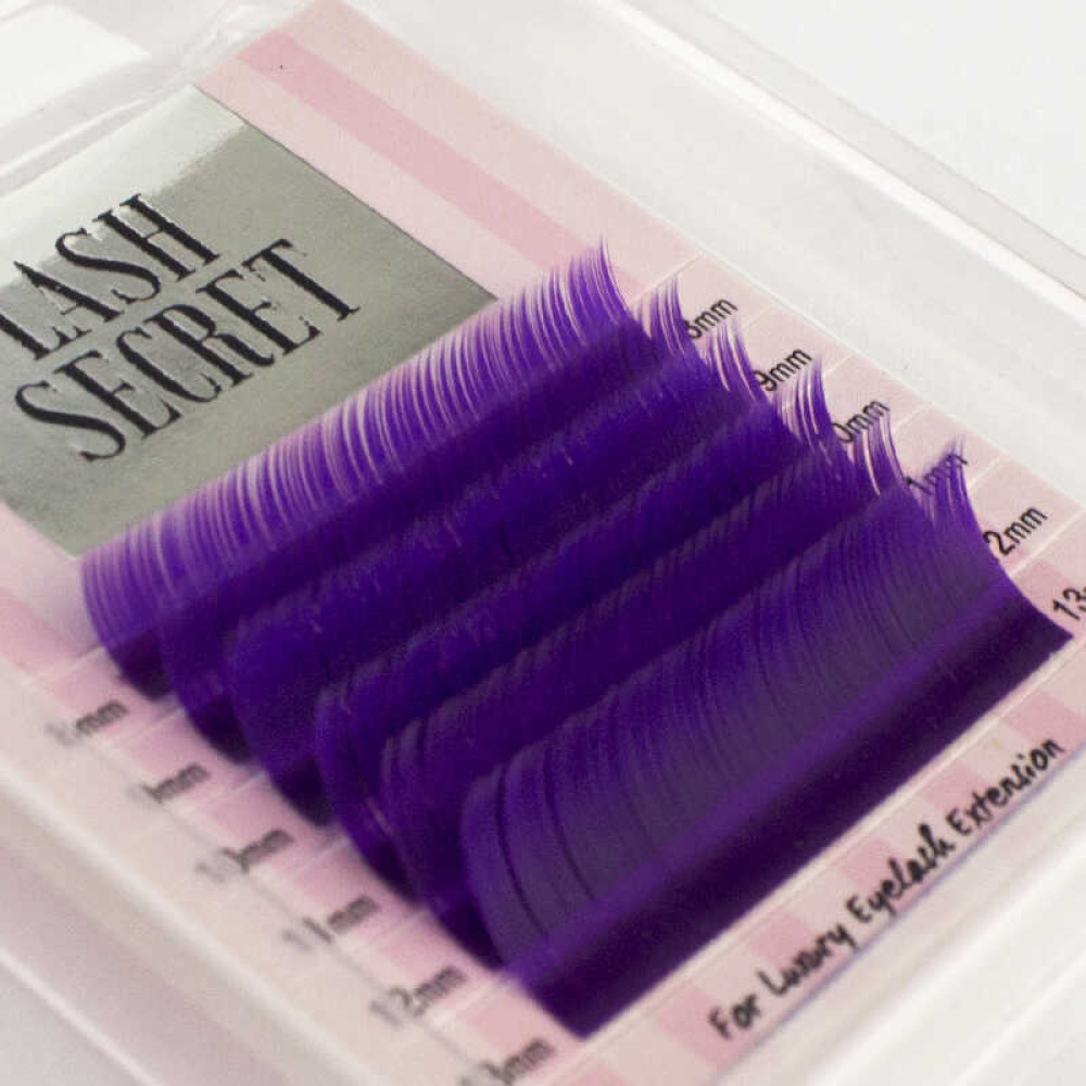 Вії Lash Secret С 0,10 (6 рядів: 8,9,10,11,12,13 мм), фіолетові