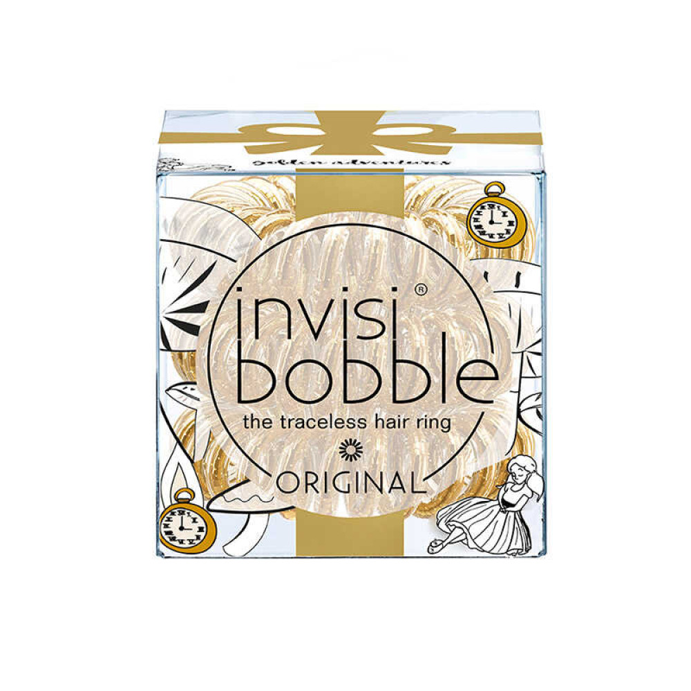Резинка-браслет для волос Invisibobble ORIGINAL Golden Adventure. цвет золото. 3 шт. 30х16 мм