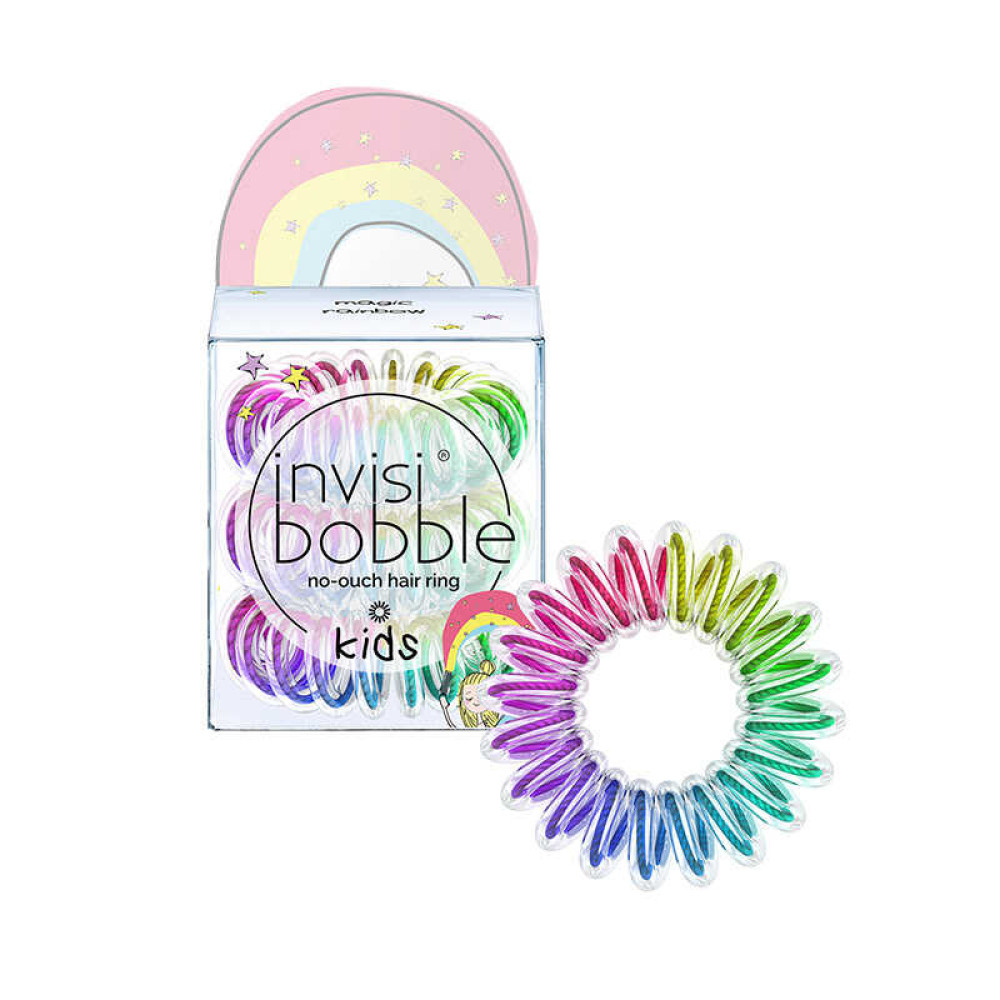 Резинка-браслет для волос Invisibobble KIDS Magic Rainbow, цвет радуга, 30х13 мм, 3 шт.