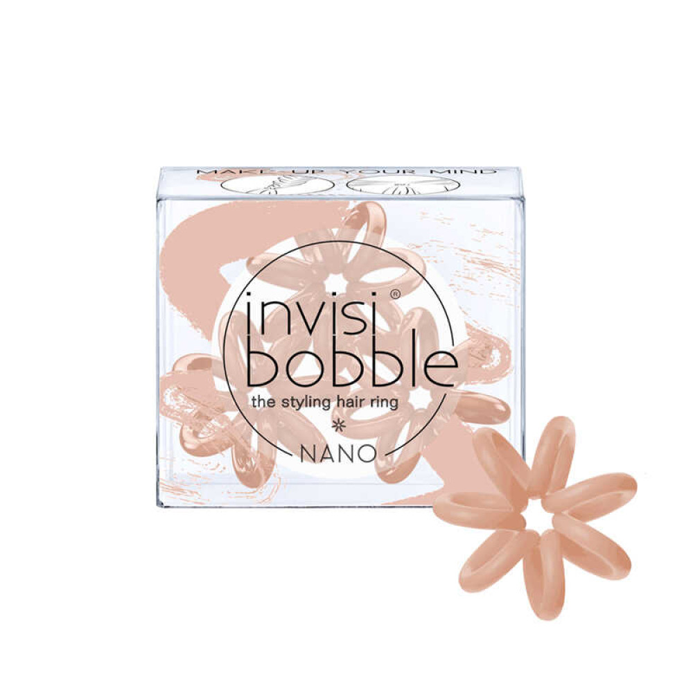 Резинка-браслет для волосся Invisibobble NANO Make-up Your Mind. колір бежевий. 3 шт.. 20х3 мм