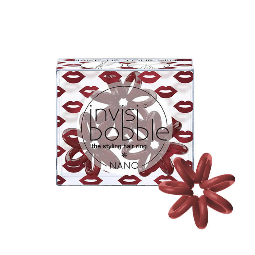 Резинка-браслет для волос Invisibobble NANO Marilyn Monred, цвет красный, 3 шт, 20х3 мм