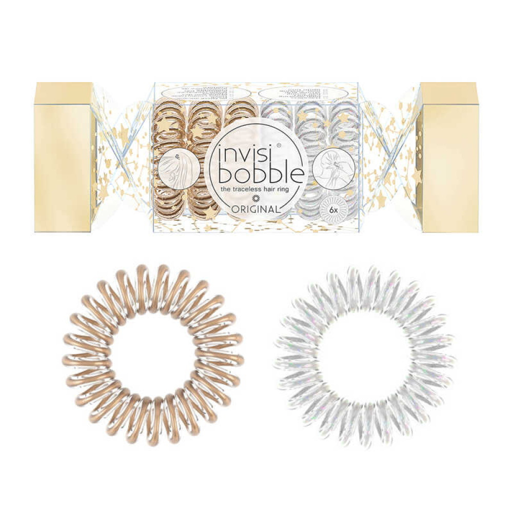 Резинка-браслет для волос Invisibobble ORIGINAL Duo Cracker, цвет бронзовый, перламутровый, 6 шт.