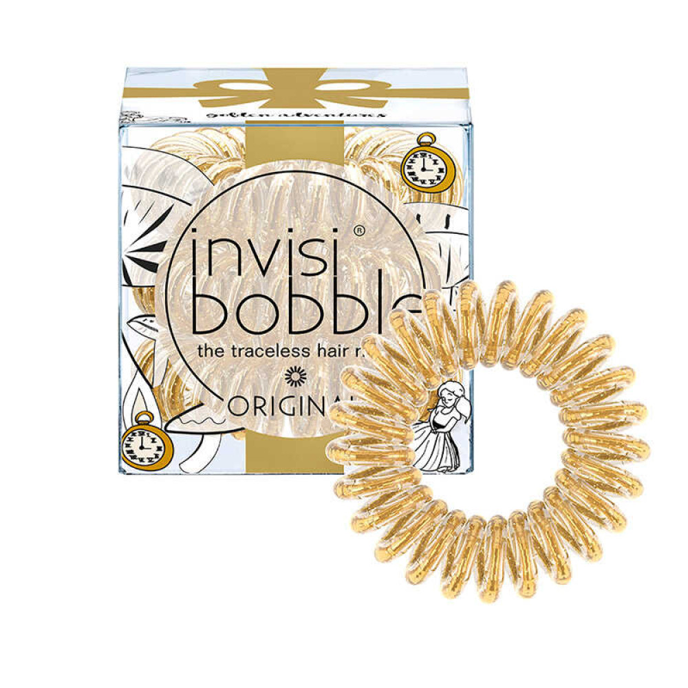 Резинка-браслет для волосся Invisibobble ORIGINAL Golden Adventure. колір золото. 3 шт.. 30х16 мм