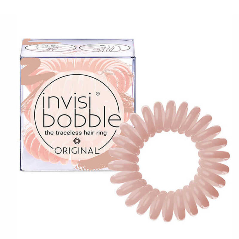 Резинка-браслет для волосся Invisibobble ORIGINAL Make-up Your Mind, колір бежевий, 30х16 мм, 3 шт.
