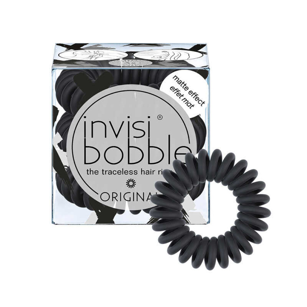 Резинка-браслет для волос Invisibobble ORIGINAL Matte No Doubt, черный матовый, 35х10 мм, 3 шт.
