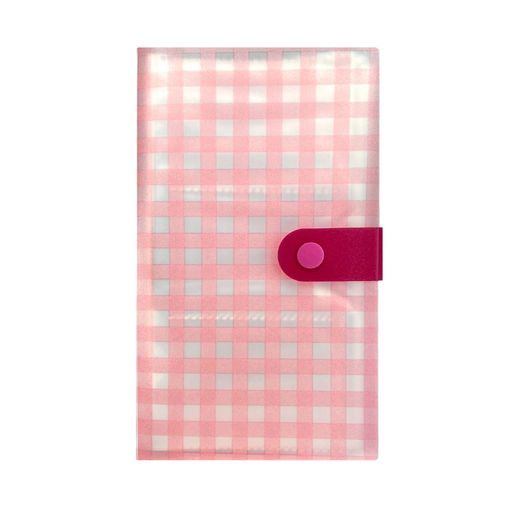 Альбом для слайдеров Розовая клетка. размер ячейки 9x5.5 см. 40 листов на 240 слайдеров