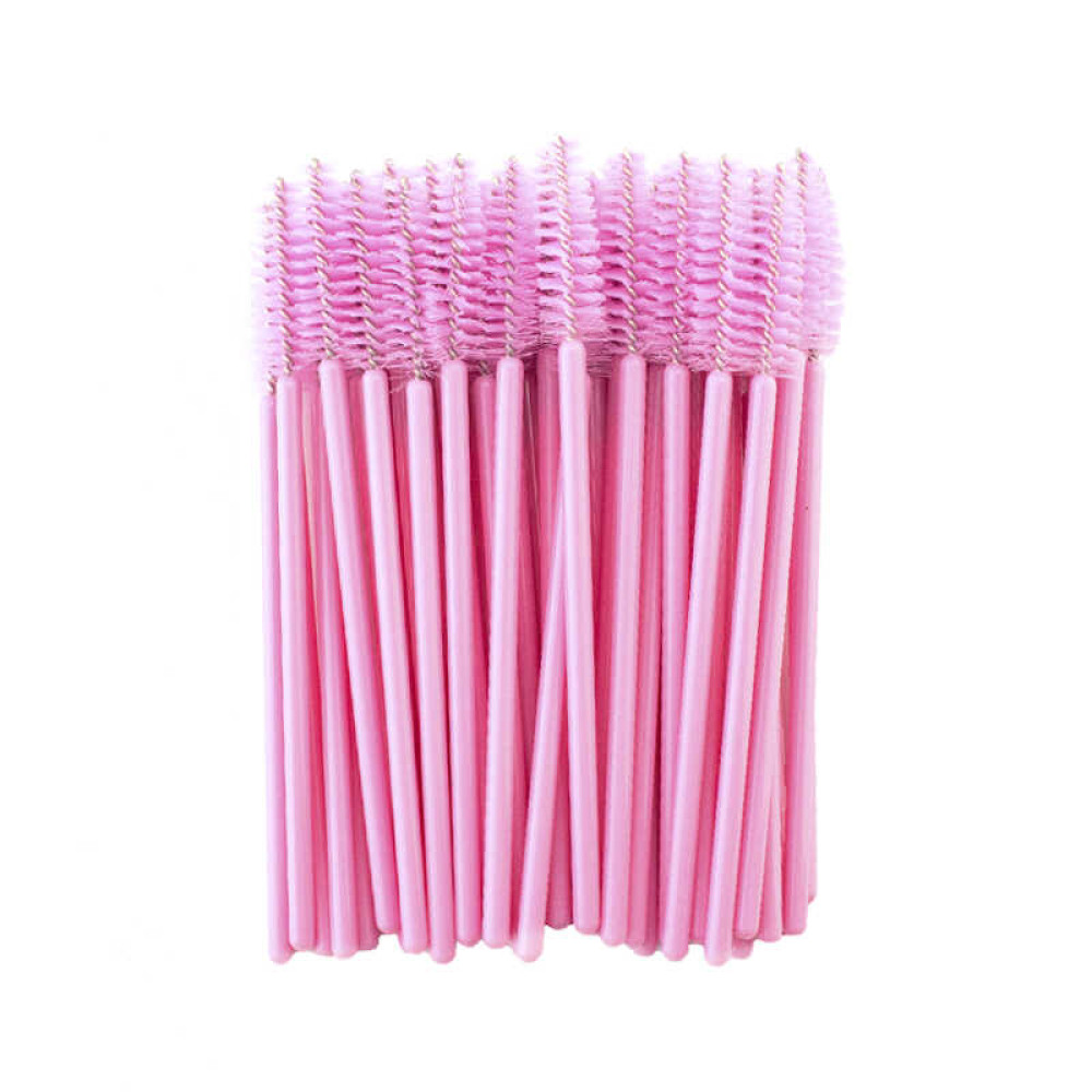 Щеточки для расчесывания ресниц розовые с розовой ручкой. 50 шт. в упаковке