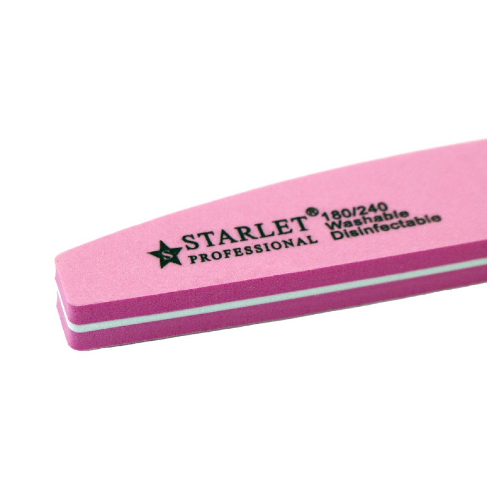 Шлифовщик для ногтей Starlet Professional 180/240, полукруг, цвет в ассортименте