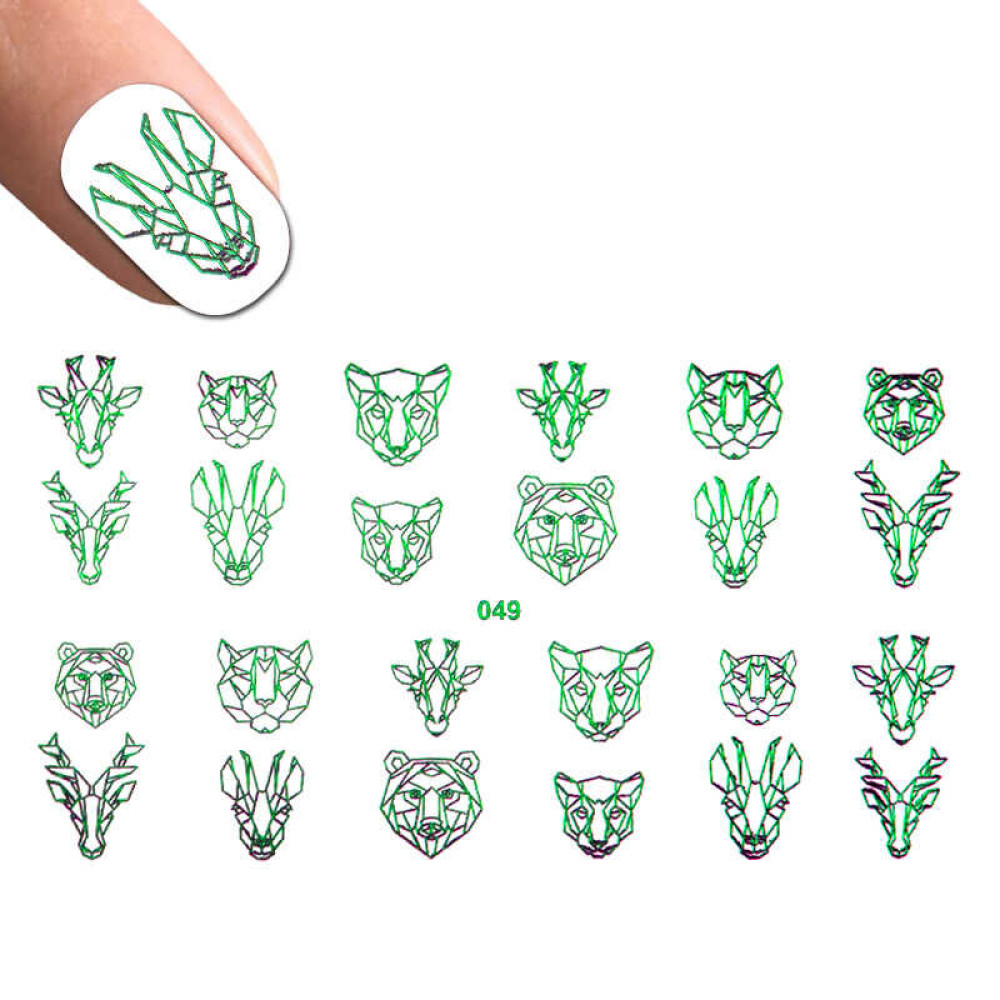 Слайдер-дизайн 049 Геометрия, животные, цвет зеленый