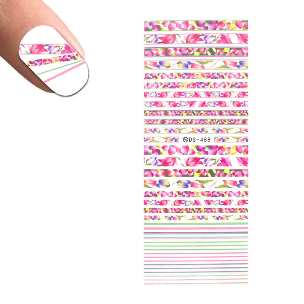 Слайдер-дизайн DS 488 Цветочные линии. цвет розовый