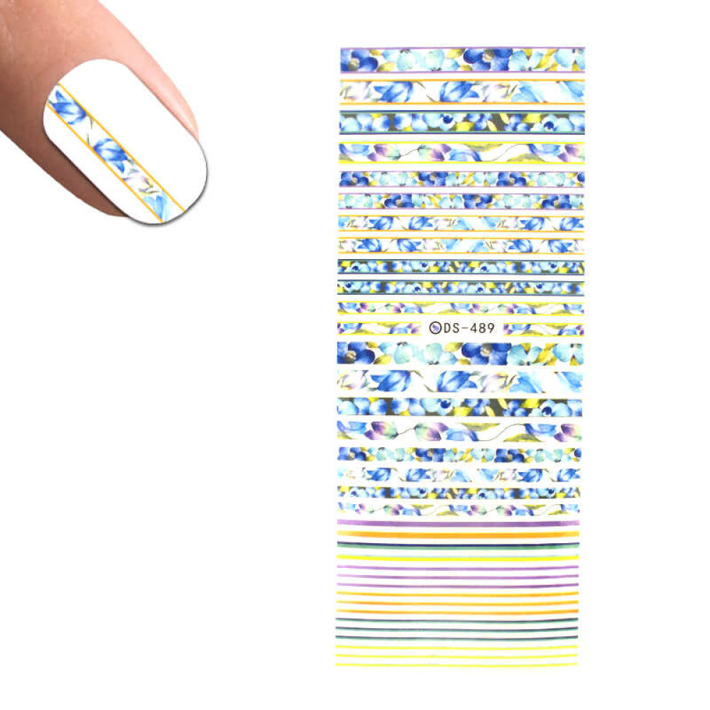 Слайдер-дизайн DS 489 Цветочные линии. цвет голубой
