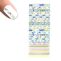 Слайдер-дизайн DS 489 Цветочные линии. цвет голубой