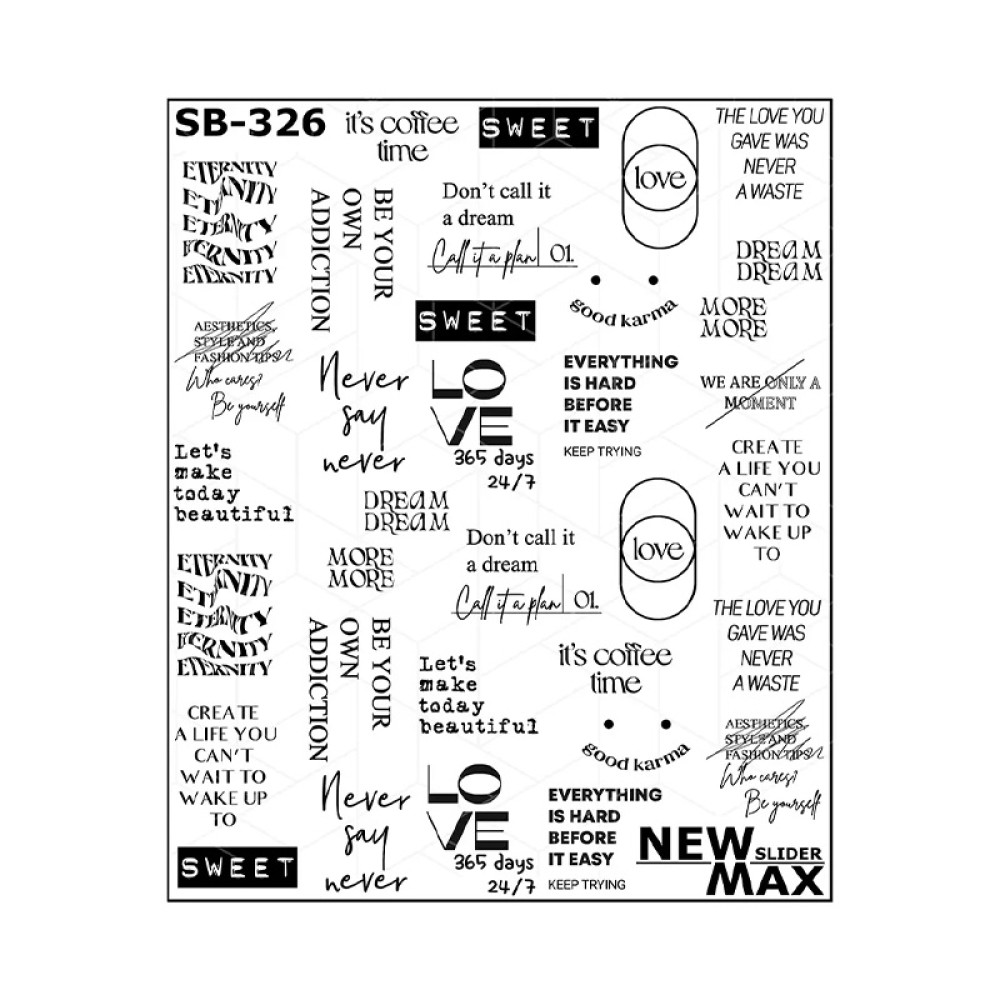 Слайдер-дизайн New Max SB-326 Надписи