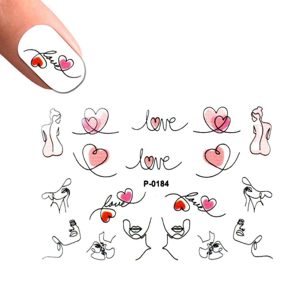 Слайдер-дизайн рельефный P 0184 Любовь. сердца. девушки