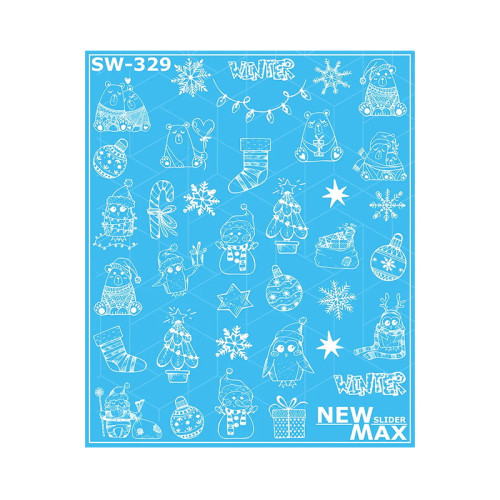 Слайдер-дизайн New Max SW-329 Новогоднее настроение, на голубой основе, фото 1, 28.00 грн.
