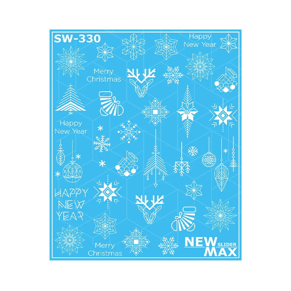 Слайдер-дизайн New Max SW-330 Новогодняя геометрия. на голубой основе