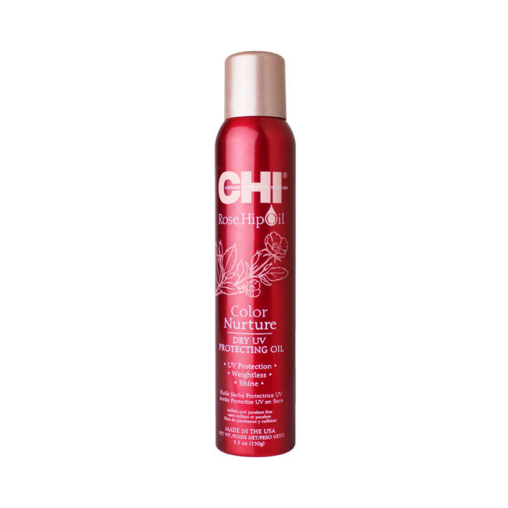 Спрей-блеск для волос CHI Rose Hip Oil. защитный с маслом шиповника. 150 г
