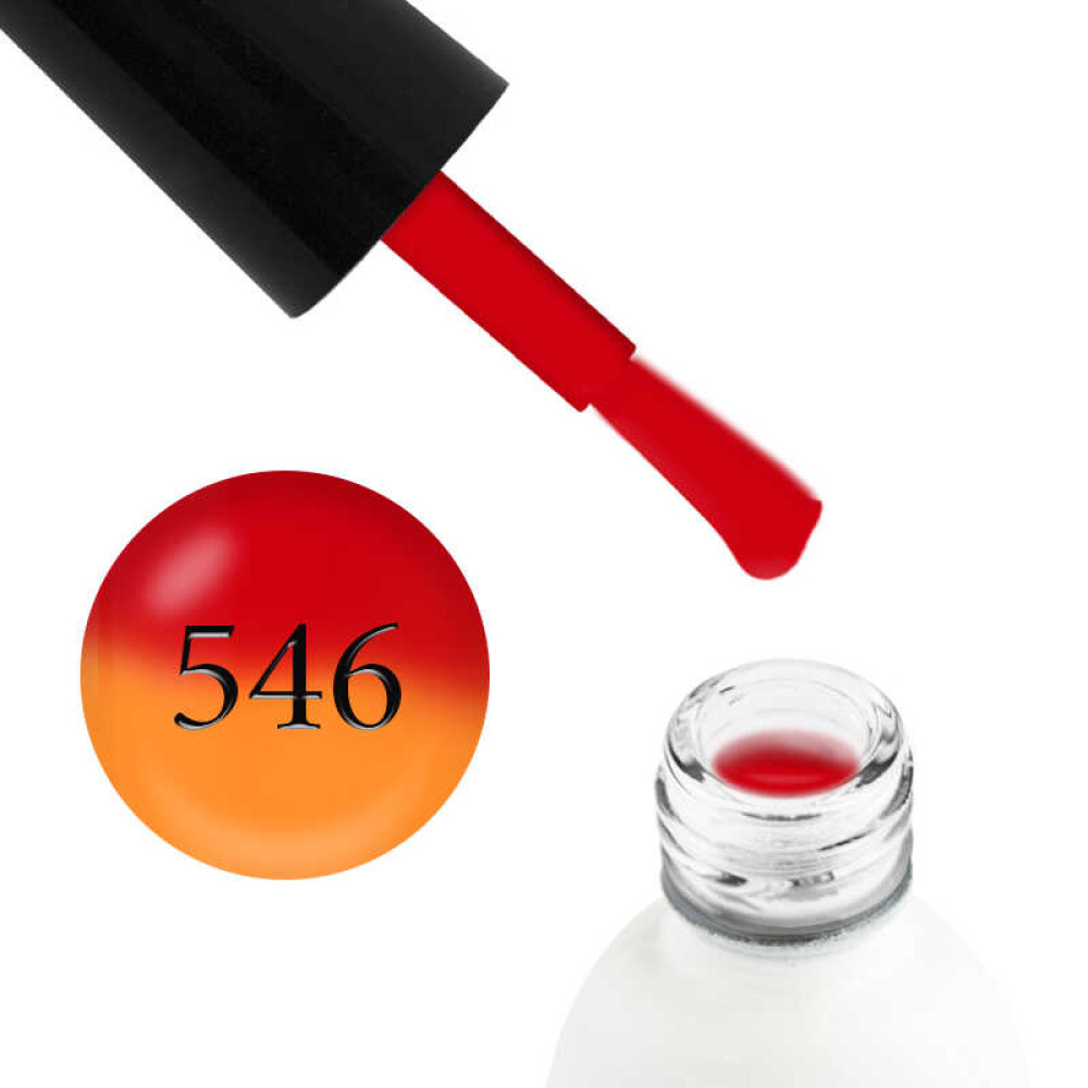 Термо гель-лак Koto 546 красный, при нагревании переходит в оранжевый, 5 мл