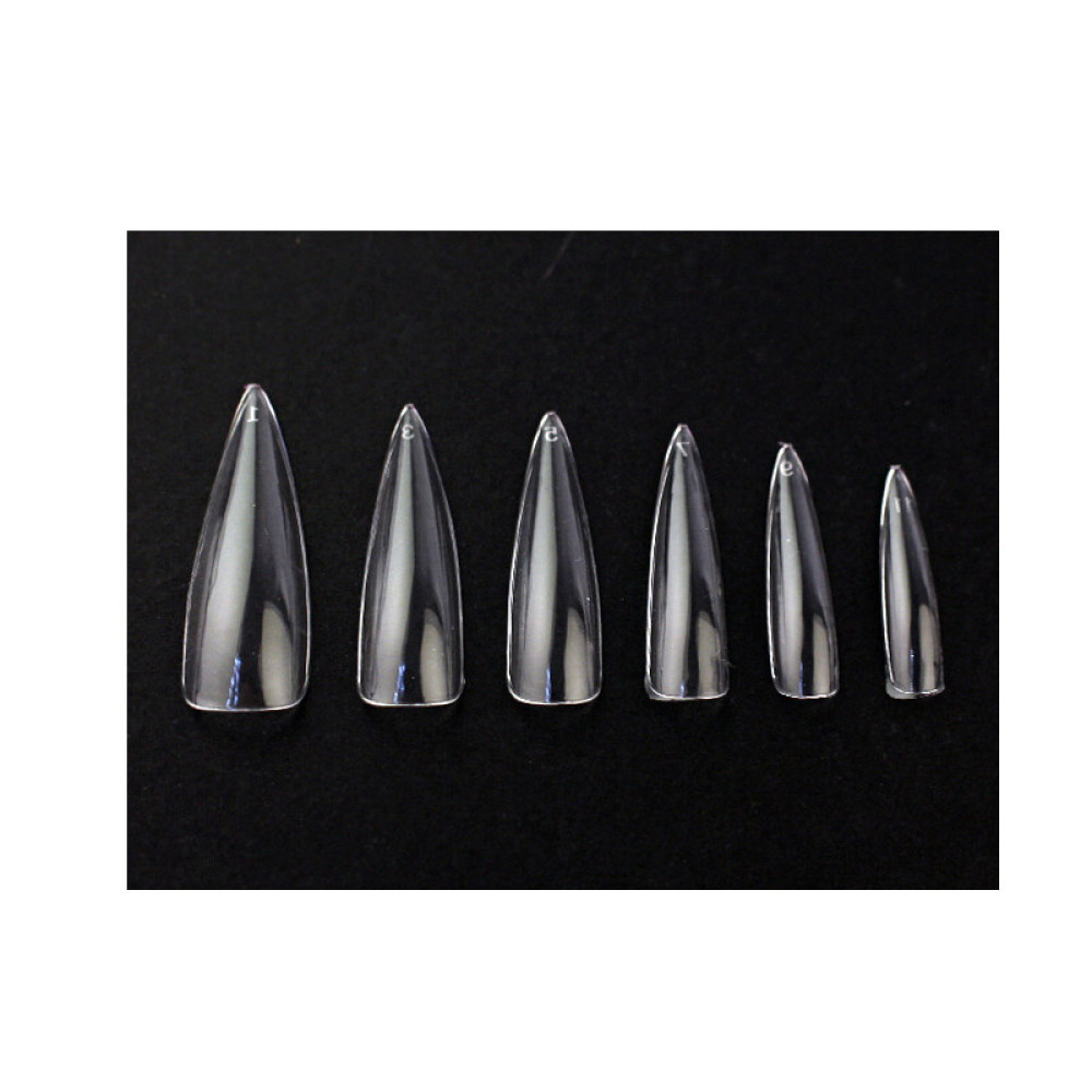 Типсы гелевые для наращивания ногтей Global Fashion Soft Gel Tips Long Stiletto 240 шт.. стилет