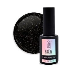 Топ для гель-лаку без липкого шару Adore Professional Flashlight Top 02 Gold. золото. світловідбиваючий. 8 мл