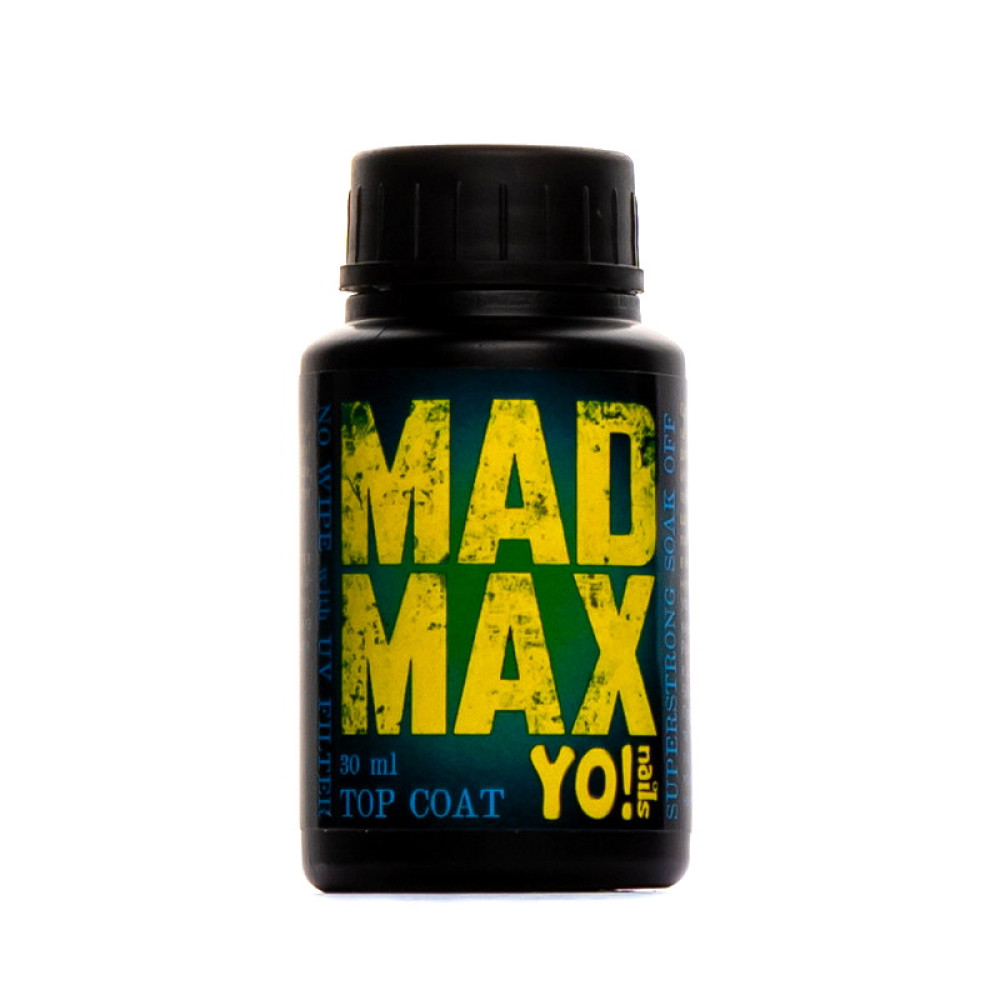 Топ для гель-лаку без липкого шару Yo Nails Mad Max Top Coat з УФ фільтром. 30 мл