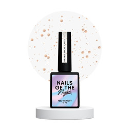 Топ глянсовий без липкого шару Nails Of The Night Snow Top 03 Bronze з бронзовими шестигранниками різних розмірів. 10 мл
