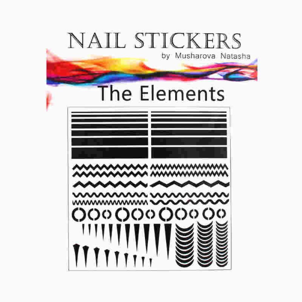 Трафарети-наклейки для nail-art 010 The Elements Елементи