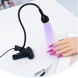 УФ LED лампа светодиодная Fashion UV LED Nail Curing Lamp 3 Вт от USB с прищепкой. цвет черный